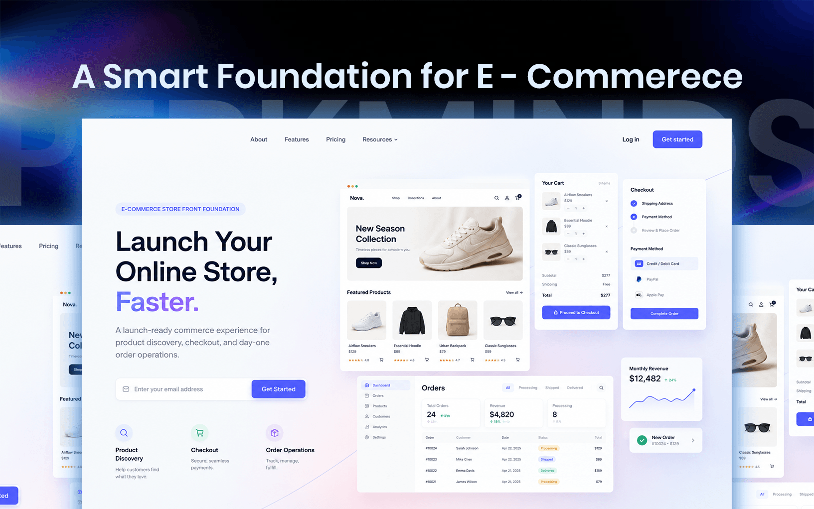 E-commerce storefront and checkout experience